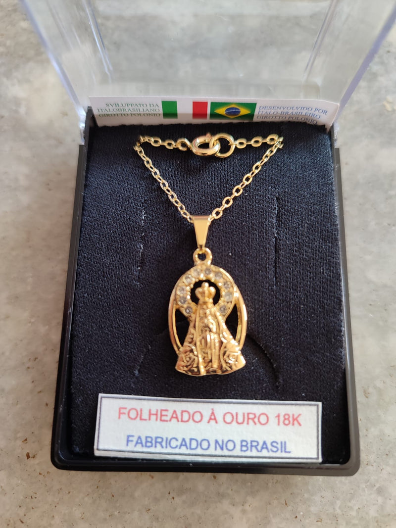 Colar Nossa Senhora Aparecida – Folheado a Ouro 18K