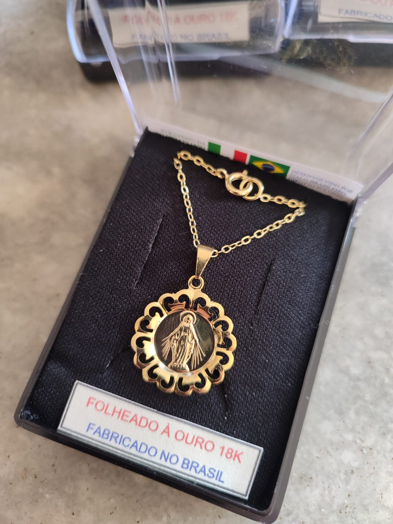 Colar Nossa Senhora Aparecida – Folheado a Ouro 18K