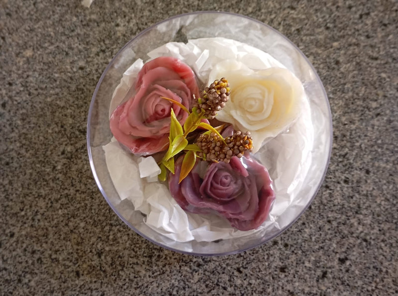 Sabonetes Artesanais em Formato de Rosa – Kit Luxo Decorativo